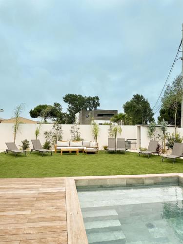 Swimming pool, VILLA BAYA - 800 m de la plage near Herve Cote Plage