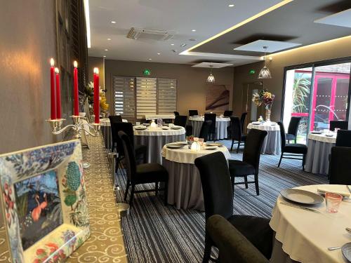 餐廳, Brit Hotel Du Dauphin L'Aigle in 萊格勒