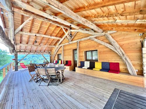 Balkons/terase, Brasserie des Paloufettes - Gîte classé 3 étoiles (Brasserie des Paloufettes - Gite classe 3 etoiles) in Le Mas-d'Azil (Midi-Pyrenees)