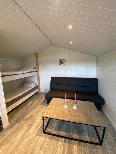 2 bunk beds, 1 sofa bed