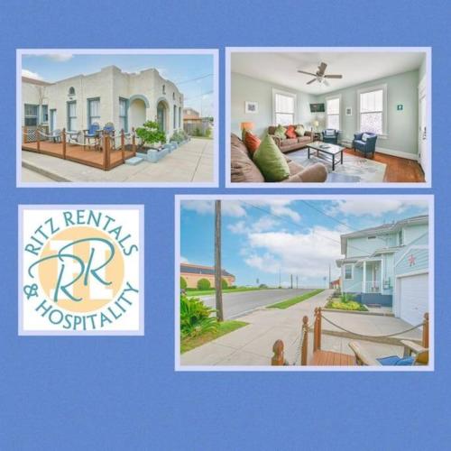 Coastal Blue Beach House with 3 Bedrooms and Just off the Seawall