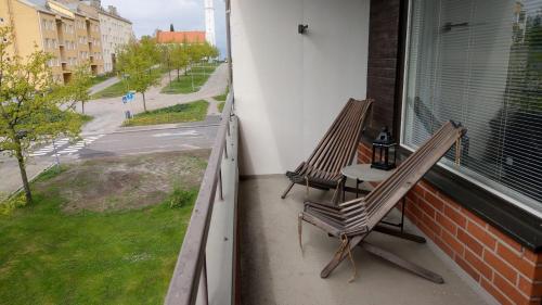 Balcony/terrace, City Apartment Kauppakatu with Sauna in Iisalmi