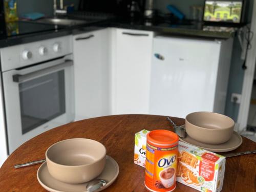 Kitchen, Le Blue Dream- Appartement in Grand-Bourg