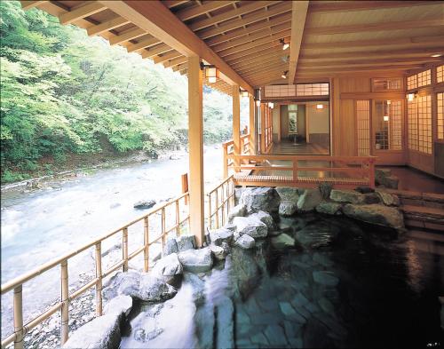 Hot spring bath, Shima Yamaguchikan in Nakanojo