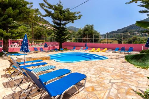 Swimming pool, The Pink Palace Hostel in Corfu Island