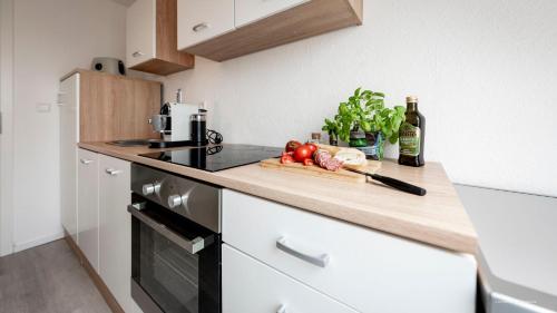 廚房, XXL Design-Appartement Gardendesign Boxspring 8 Pers Zwischen Heidelberg und Mannheim in 腓特烈斯費爾德