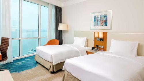 Twin Room with Sea View room in Hilton Doha