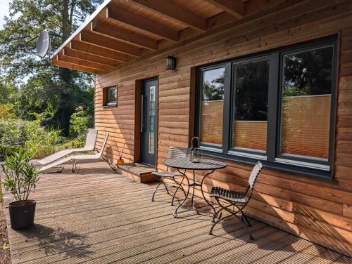 陽台/露台, Klein aber fein, Ferienhaus am Tonteich in 科尼希 武斯特豪森