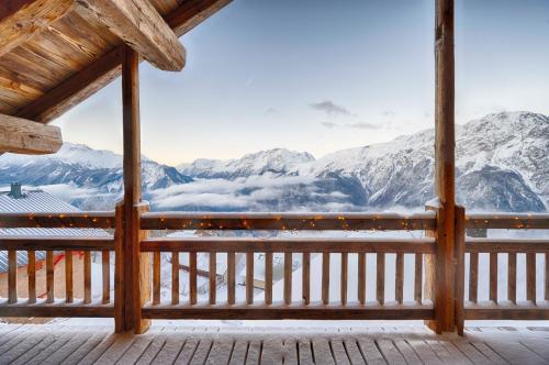 Balkons/terase, Chalet Le Perchoir, Spa, Sauna, sur les pistes in Villard Rekulas