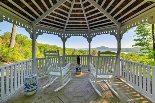 Hot Tub While Taking In Lake Front View in Neiplsa (NY)