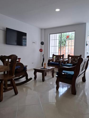 ห้องส่วนกลางสำหรับนั่งเล่น/ดูทีวี, Corazon de Molino Choachi in เชาชี