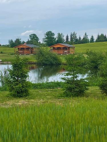 Domki nad stawem in Paprotki