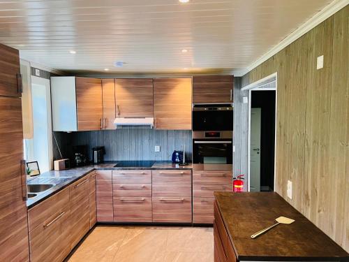 virtuve, Fjord house with a private bay, boats and sauna! in Skanevik