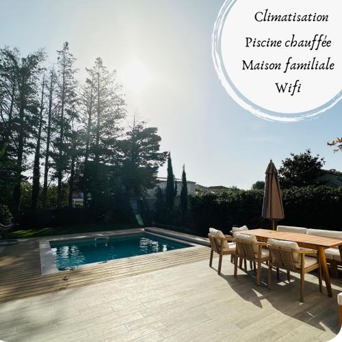 Maison paisible toute équipée, piscine chauffée gîte à louer Sallèles-d'Aude