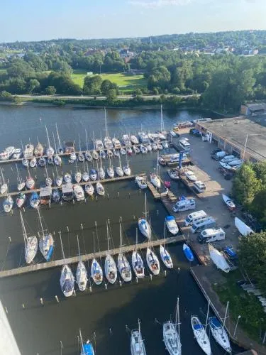 Hafenblick in Schleswig, Deutschland