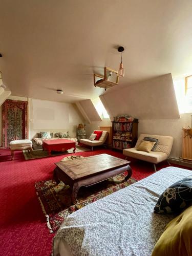 Közös társalgó / TV, La Baleine Blanche - Hostel in Campan