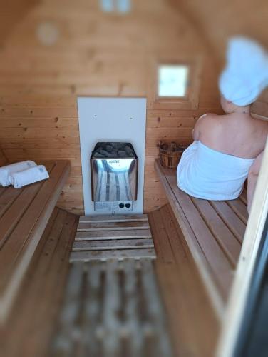 Sauna, Domki na Kaszubach - Chabry i Rumianki - Roztoka, Przywidz - Basen Sauna Jacuzzi KASZUBY in Przywidz
