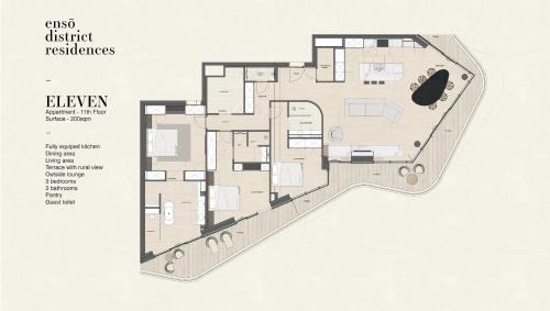Three-Bedroom Apartment with Park View room in Enso District Residences