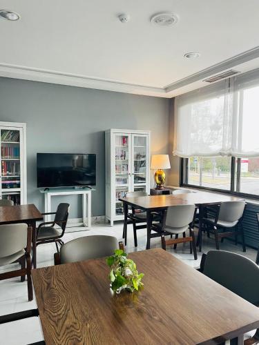 ห้องส่วนกลางสำหรับนั่งเล่น/ดูทีวี, Hotel Don Carmelo in อวิลา