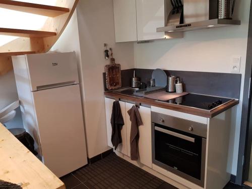 Cocina, Duplex dans chalet, vue de rêve, 6 pers, 2 nuits minimum (Duplex dans chalet, vue de reve, 6 pers, 2 nuits minimum) in La Bresse