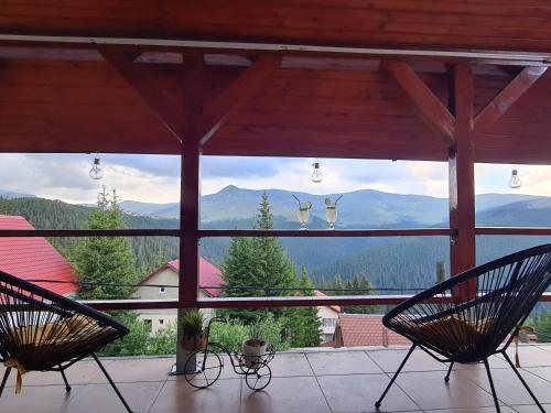 Erkély/terasz, Cabana Sky High in Ranca - Novaci