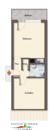 Apartment with Balcony room in Meeresruhe