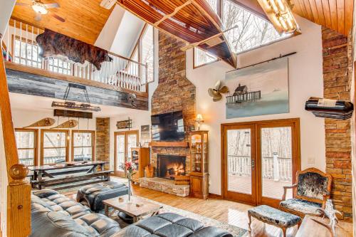 . Riverfront Lake Lure Lodge w/ Fire Pit & Deck!