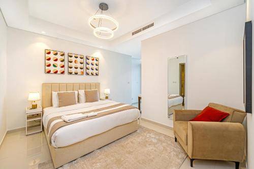 3 King Beds - 7mins to Dubai Mall - High Floor Sun Set and Sea View, Dubai (photo 9)