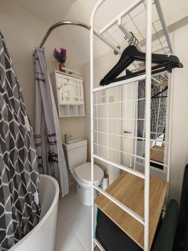 Studette cosy, indépendante, sanitaires inclus dans la même pièce, mini terrasse, à 45 min de Paris (Micro studette independante non-fumeur, 10 m2, 45 min de Paris, sanitaires dans la meme piece que le) in Савінь'ї-льо-Темпль