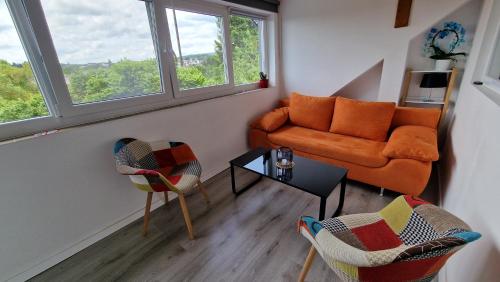 Erkély/terasz, Ferienwohnung mit Weitblick in Weiskirchen