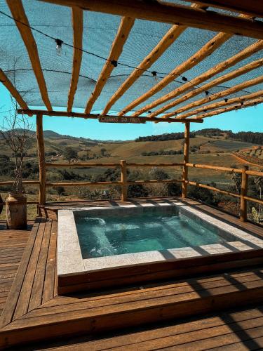 Peldbaseins, Cabanas do Paiol Texas Cabin Toledo MG in Pedra Bela