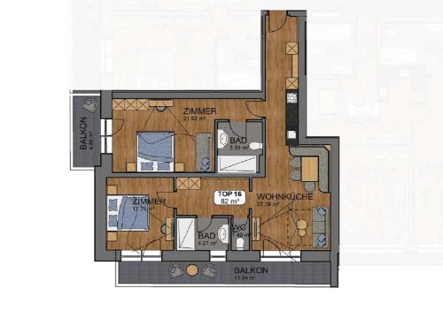 2 bedrooms, 3 beds