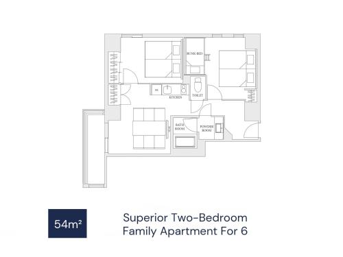 Superior Two-Bedroom Family Apartment For 6 image 1