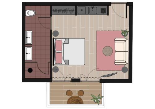 Studio Apartment with Balcony image 1