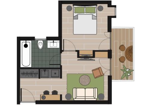One-Bedroom Apartment with Balcony image 3