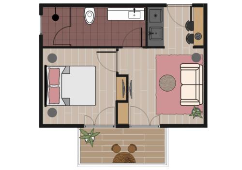 One-Bedroom Apartment with Balcony image 2
