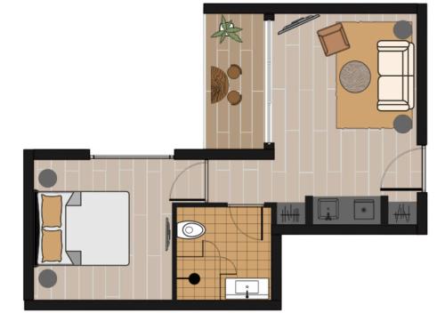 One-Bedroom Apartment with Balcony image 1