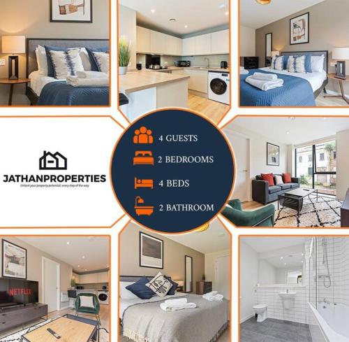 Elegant 2BR Retreat - City Centre & Secure Parking