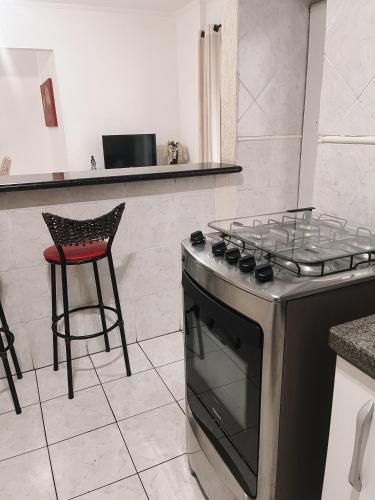 ห้องครัว, Apartamento Vila Tupy - Ar condicionado - Praia Grande in วีลาตูปี
