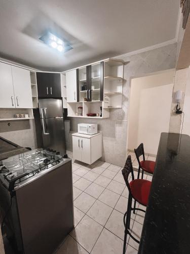 ห้องครัว, Apartamento Vila Tupy - Ar condicionado - Praia Grande in วีลาตูปี