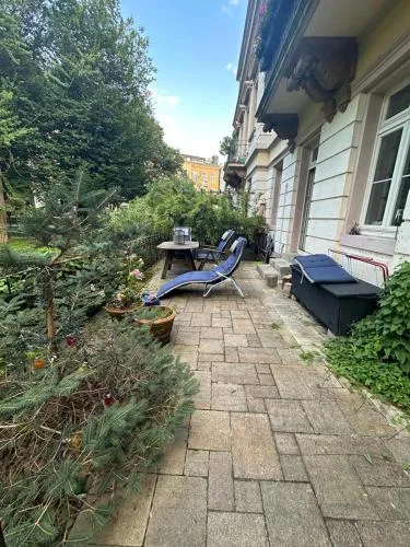 Am Springbrunnen in Bad Schandau, Deutschland