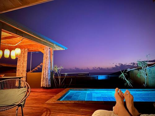 Villa Les Songes Bleus, sa piscine, son Spa et sa vue sur l'Océan Indien