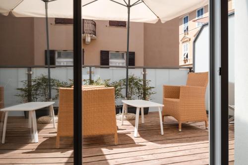 ระเบียง/ชานเรือน, โรงแรมสเตลลาเดลมาเร่ (Hotel Stella del Mare) in เชียวาริ