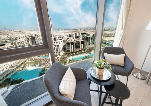 Näkymä, Stunning 2BR with Panoramic Creek Harbour Views in Dubai Festival City
