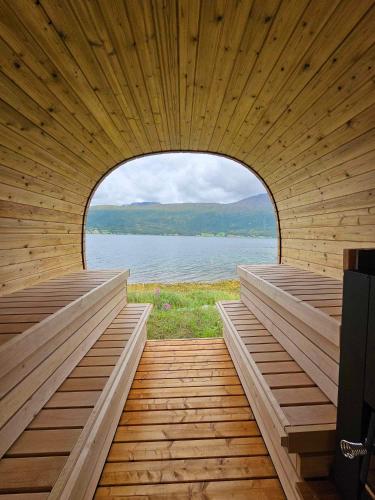 Sauna, Villa Nestun - Northern lights villa with sauna in Meistervik