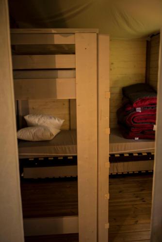1 double bed, 3 bunk beds