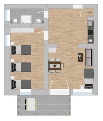 AM1036 - Moderne Monteurwohnung mit Balkon, Amberg (Foto 3)