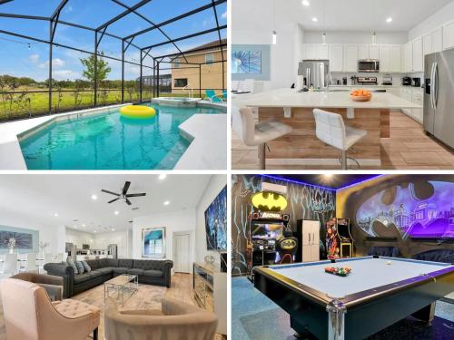 Themed Villa with Pool Arcade and Hot Tub by Summer in Davenport, USA