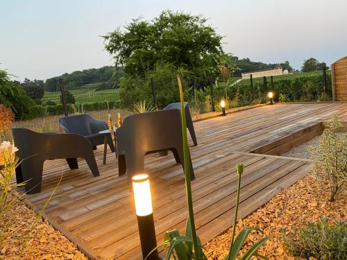 Balkons/terase, Maison au cœur des vignobles de Saint-Emilion in Saint-Laurent-des-Combes
