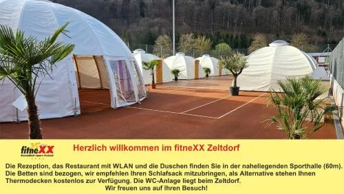 fitneXX Zelt-Dorf in Balsthal, Schweiz